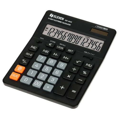 Калькулятор настольный ELEVEN SDC-664S, 16 разрядов, черный