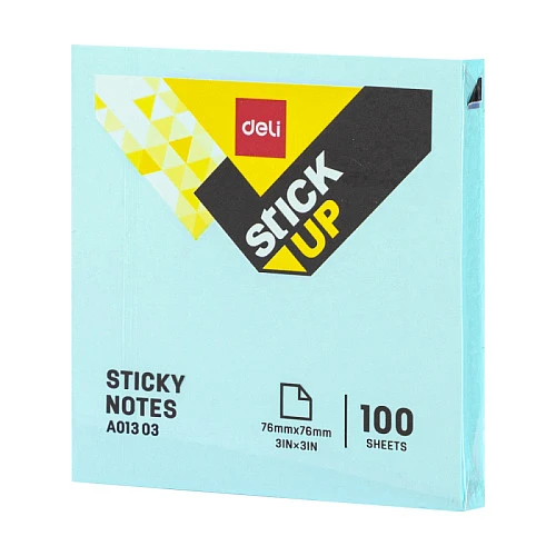 Блок самоклеящийся DELI "Stick Up" 76*76 мм, ассорти пастель, 100 листов, пленка