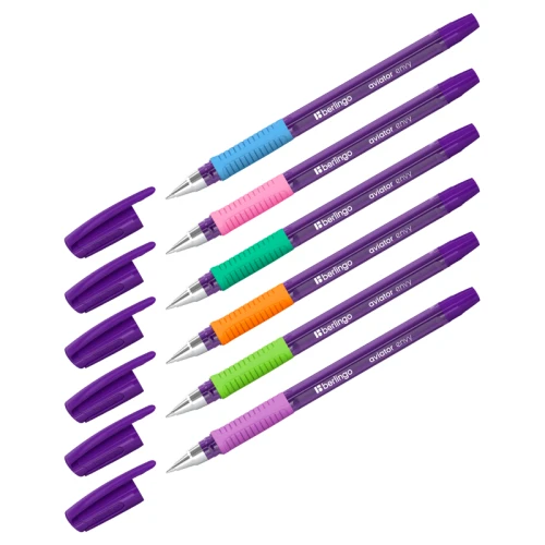 Ручка шариковая Berlingo "Aviator Envy" 0.7 мм, корпус ассорти, синяя