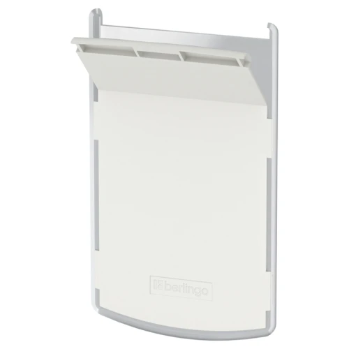 Бейдж вертикальный Berlingo "ID 300" 85*55 мм, без держателя, светло-серый