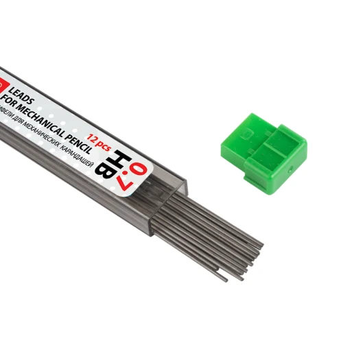 Грифели запасные BRAUBERG 0.7 мм, HB, 12 штук в тубе