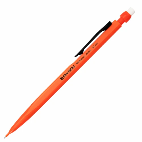 Карандаш механический BRAUBERG "Classic" 0.5 мм, с ластиком, ассорти