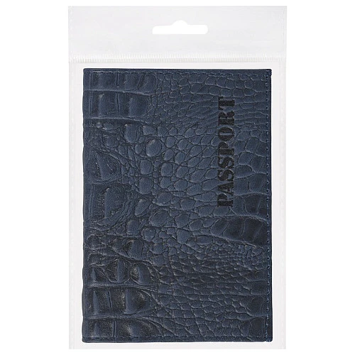 Обложка для паспорта BRAUBERG "PASSPORT", мягкий, натуральная кожа, тёмно-синяя