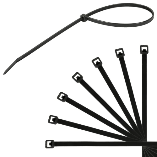 Хомут нейлоновый SONNEN, прочный, 3,6*300 мм, черный, 100 шт.