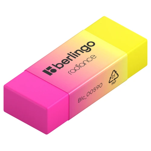Ластик Berlingo "Radiance" прямоугольный, 50*18*10 мм, ассорти