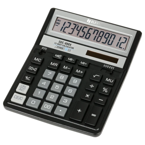 Калькулятор настольный ELEVEN SDC-888XBK, 12 разрядов, черный