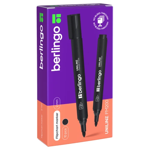 Маркер для флипчарта Berlingo "Uniline FM200" пулевидный, 2 мм, черный