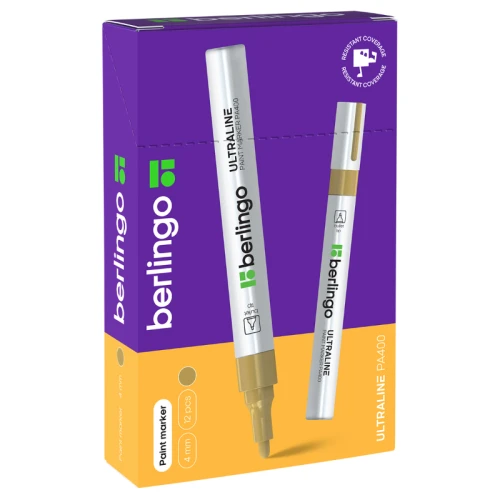 Маркер-краска Berlingo "Uniline PA400" нитро-основа, 2-4 мм, золотой