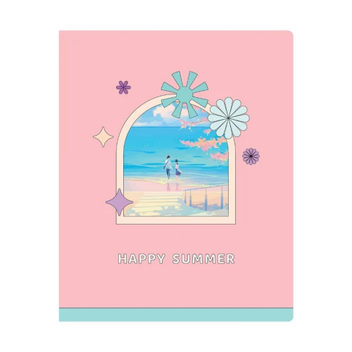 Тетрадь BG "Happy Summer" А5, в линейку, 40 листов, матовая ламинация, ассорти, эконом