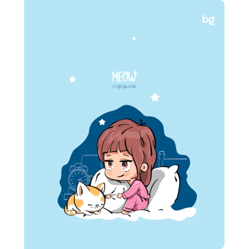 Тетрадь BG "Котики" А5, в клетку, 48 листов, выборочный лак, ассорти