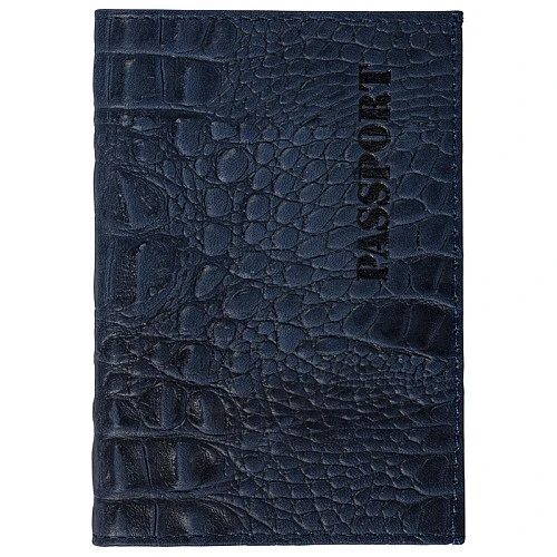 Обложка для паспорта BRAUBERG "PASSPORT", мягкий, натуральная кожа, тёмно-синяя