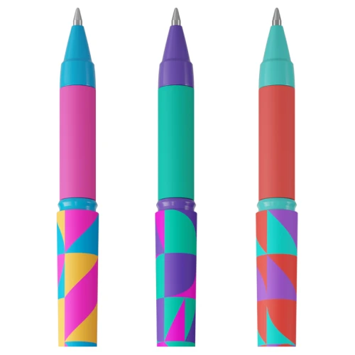 Ручка шариковая Berlingo "Neonometry" 0.7 мм, корпус ассорти, синяя