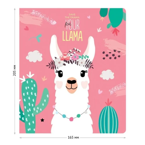 Тетрадь ArtSpace "Funny Lama" А5, в клетку, 40 листов, ассорти
