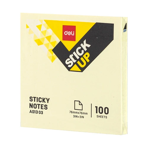 Блок самоклеящийся DELI "Stick Up" 76*76 мм, ассорти пастель, 100 листов, пленка