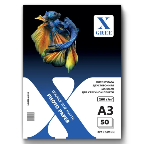 Фотобумага X-Gree А3, 260 г/м2, матовая, двусторонняя, 50 листов