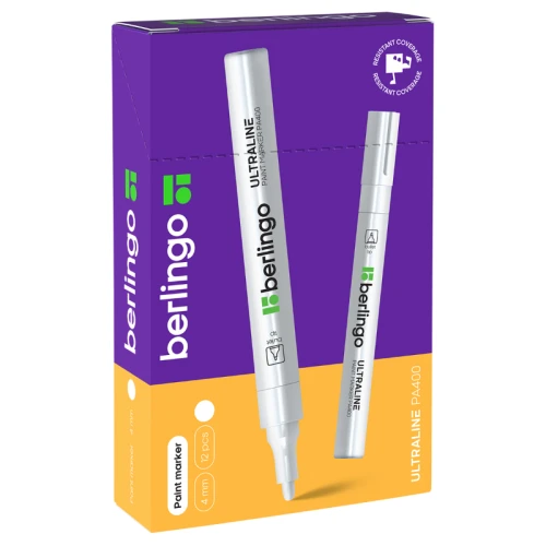 Маркер-краска Berlingo "Uniline PA400" нитро-основа, 2-4 мм, белая