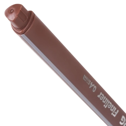 Ручка капиллярная BRAUBERG 0.4 мм, трехгранная, коричневая