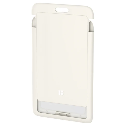 Бейдж вертикальный Berlingo "ID 200" 85*55 мм, без держателя, крышка-слайдер, светло-серый