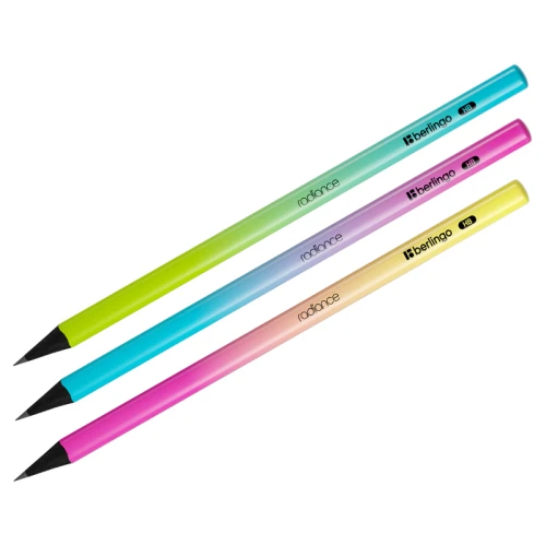 Карандаш чернографитный Berlingo "Radiance" HB, черное дерево, трехгранный, ассорти