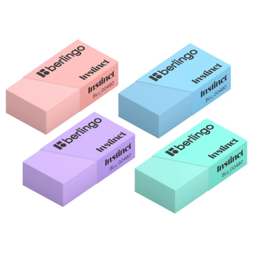 Ластик Berlingo "Instinct" прямоугольный, 40*20*10 мм, ассорти