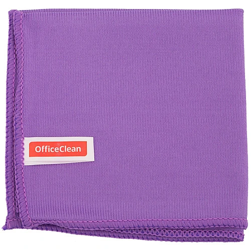Салфетка из микрофибры OfficeClean для оптики и стекла, 30*30 см, фиолетовая, 1 шт.