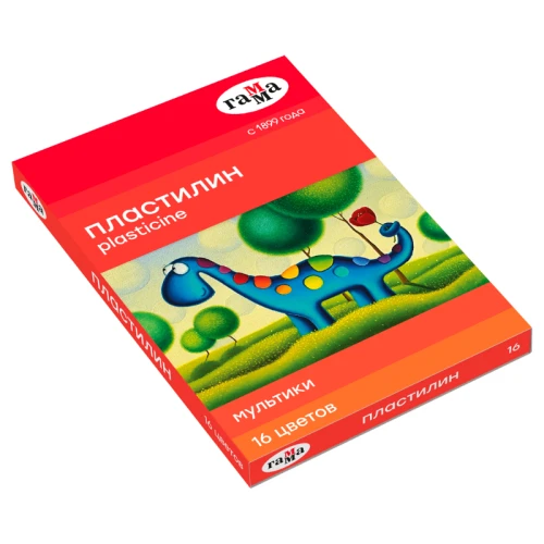 Пластилин Гамма "Мультики" 16 цветов, 320 гр, со стеком
