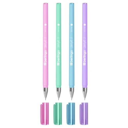 Ручка шариковая Berlingo "Starlight S" 0.5 мм, корпус ассорти, синяя