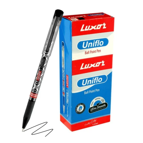 Ручка гелевая LUXOR "Uniflo Gel" 0.7 мм, черный корпус, черная
