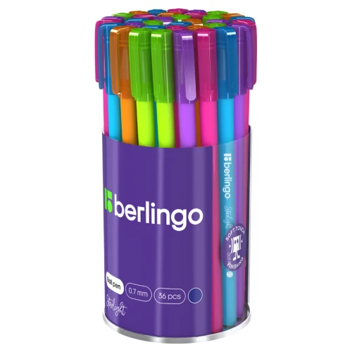 Ручка шариковая Berlingo "Starlight" 0.7 мм, корпус ассорти, синяя