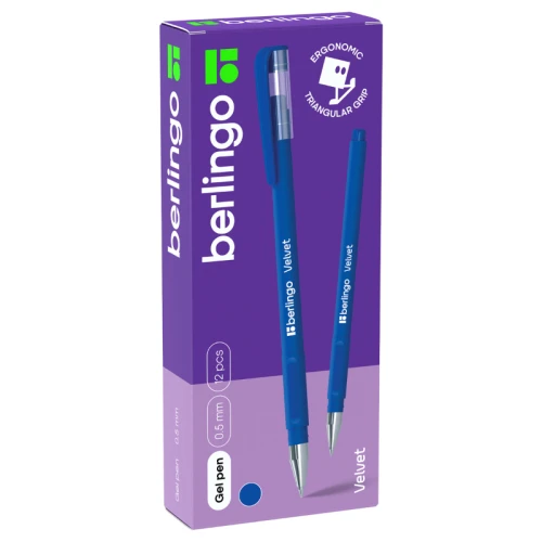 Ручка гелевая Berlingo "Velvet" 0.5 мм, прорезиненный корпус, синяя