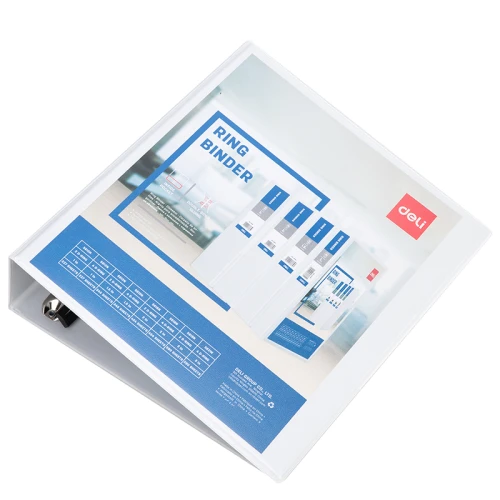 Папка на 4 кольцах DELI корешок 77 мм, белая