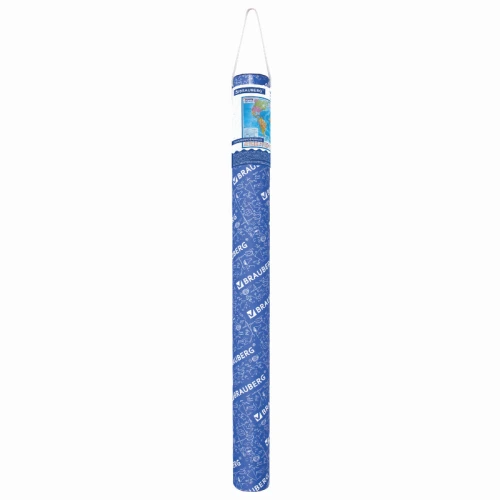 Карта мира политическая BRAUBERG 101*70 см, интерактивная, в тубусе