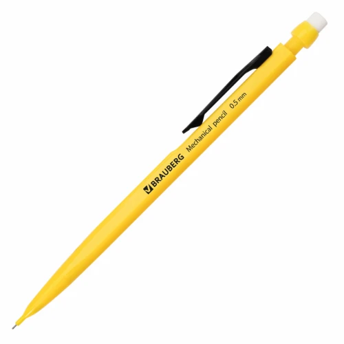 Карандаш механический BRAUBERG "Classic" 0.5 мм, с ластиком, ассорти