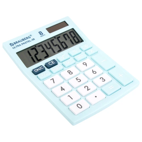 Калькулятор настольный BRAUBERG ULTRA PASTEL-08-LB, 8 разрядов, голубой