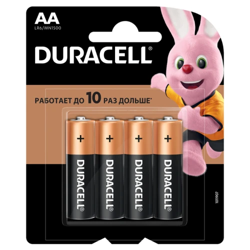 Батарейки Duracell "Basic" АА (LR06) алкалиновые, 4 шт. в блистере
