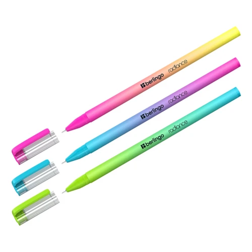 Ручка шариковая Berlingo "Radiance" 0.7 мм, корпус ассорти, синяя