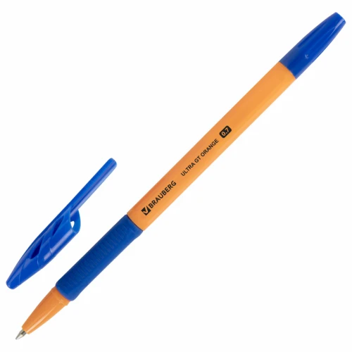 Ручка шариковая BRAUBERG "ULTRA GT ORANGE" 0.7 мм, оранжевый корпус, синяя, 10 шт.