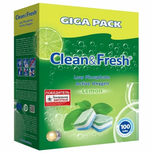 Таблетки для посудомоечных машин CLEAN&FRESH "ALL-in-1" 100 шт.