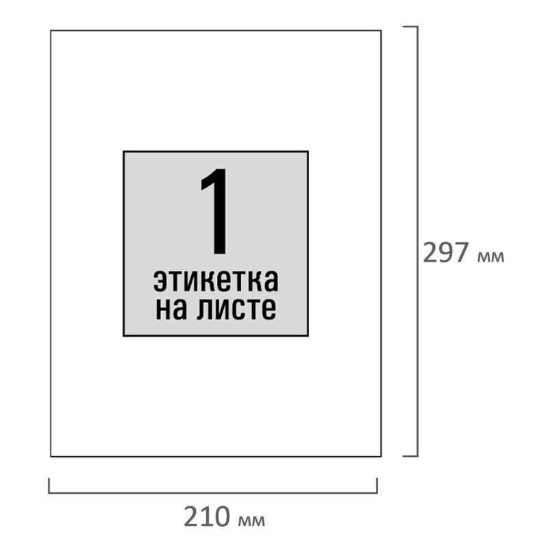 Этикетки самоклеящиеся А4, 1 фрагмент (210*297 мм), белые, 100 листов