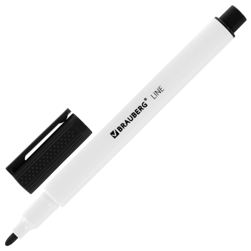Маркер для доски BRAUBERG "LINE" круглый, 3 мм, черный
