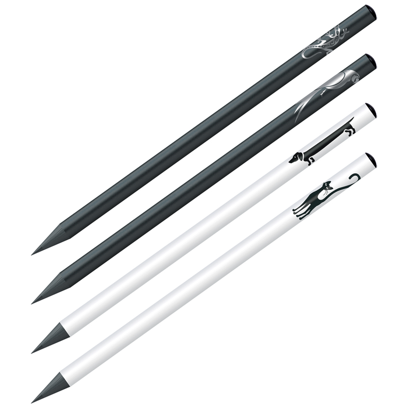 Карандаш чернографитный Berlingo "Riddle" HB, черное дерево, круглый, ассорти