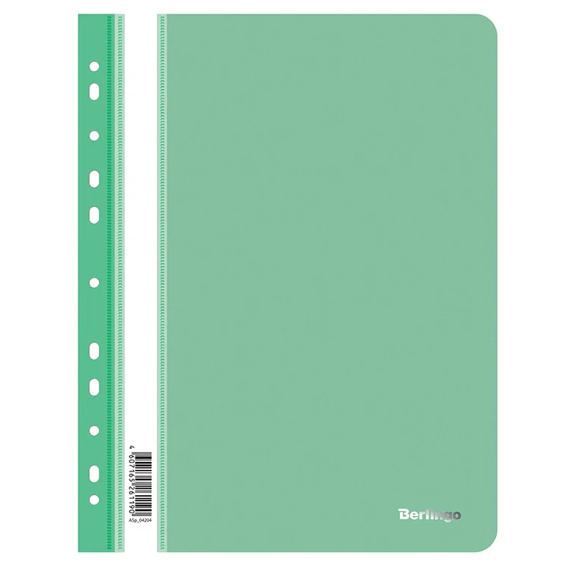 Папка-скоросшиватель Berlingo А4, 180 мкм, зеленая, с перфорацией