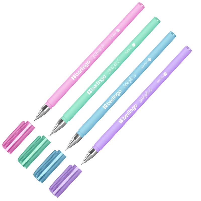 Ручка шариковая Berlingo "Starlight S" 0.5 мм, корпус ассорти, синяя