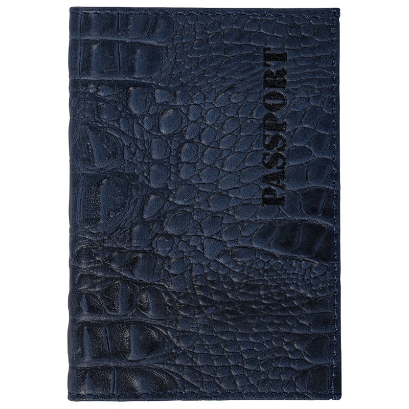 Обложка для паспорта BRAUBERG "PASSPORT", мягкий, натуральная кожа, тёмно-синяя