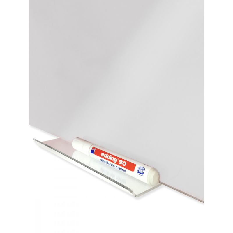 Доска стеклянная BoardSYS 90*120 см, магнитно-маркерная, углы прямые, белая