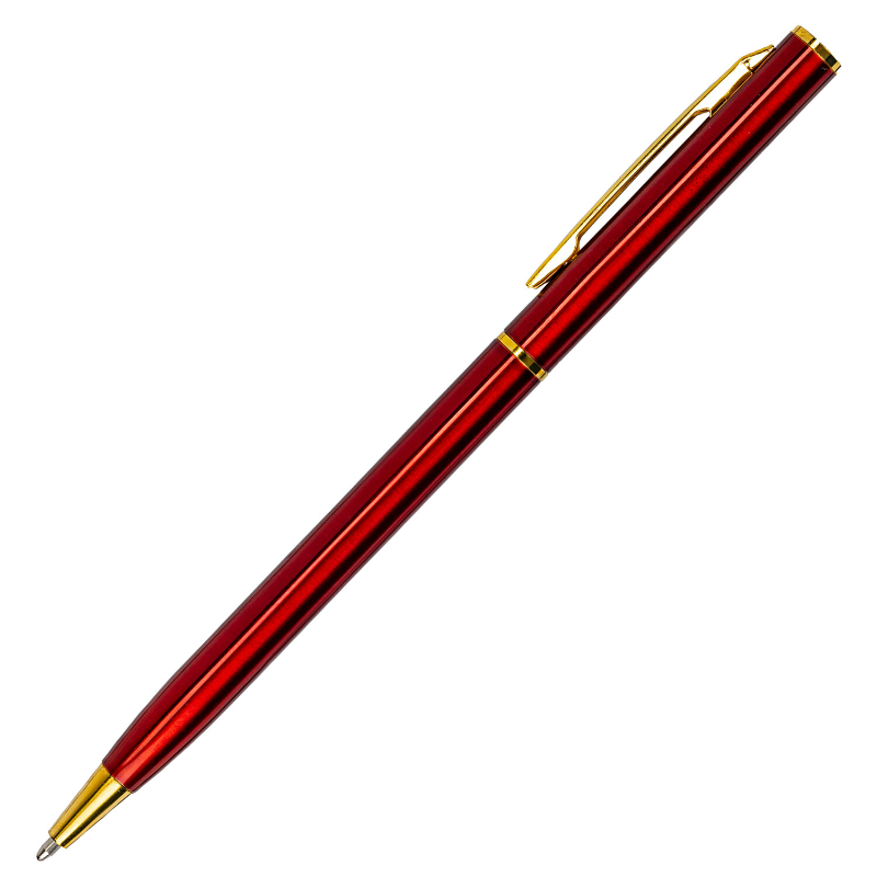 Ручка подарочная шариковая BRAUBERG "Slim Burgundy" 1 мм, золотая отделка, синяя