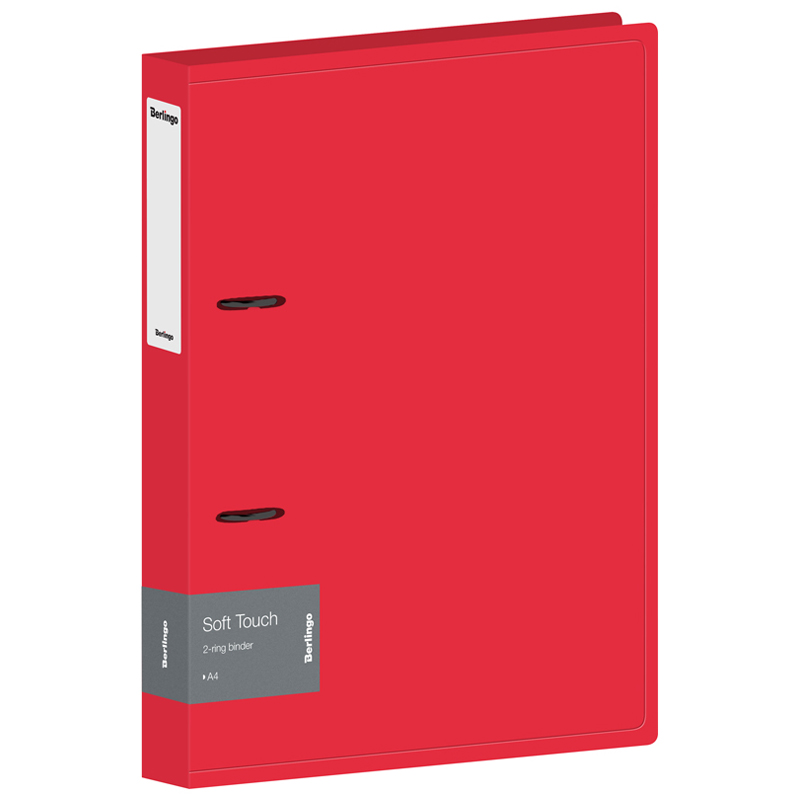 Папка на 2 кольцах Berlingo "Soft Touch" корешок 40 мм, красная