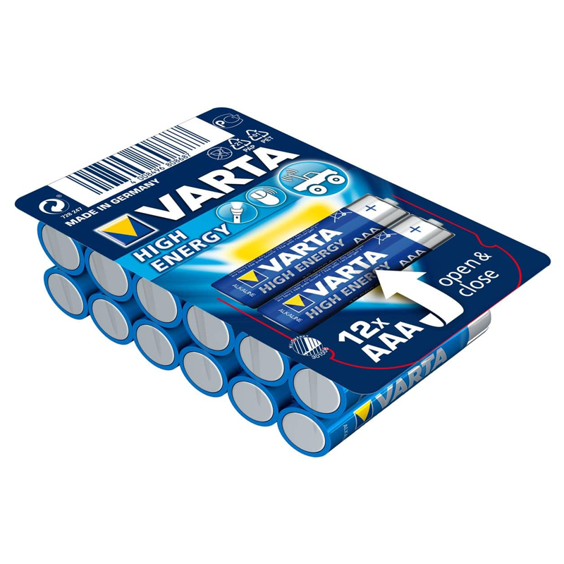 Батарейки VARTA High Energy ААА (LR03) алкалиновые, 12 шт. в блистере