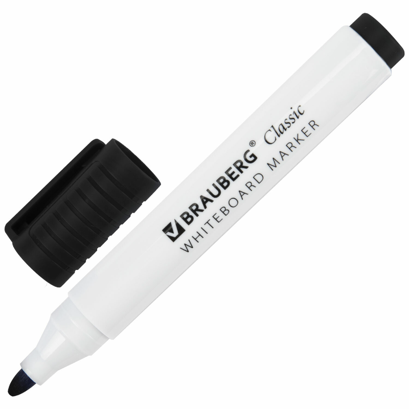 Маркер для доски BRAUBERG "CLASSIC" круглый, 3 мм, черный