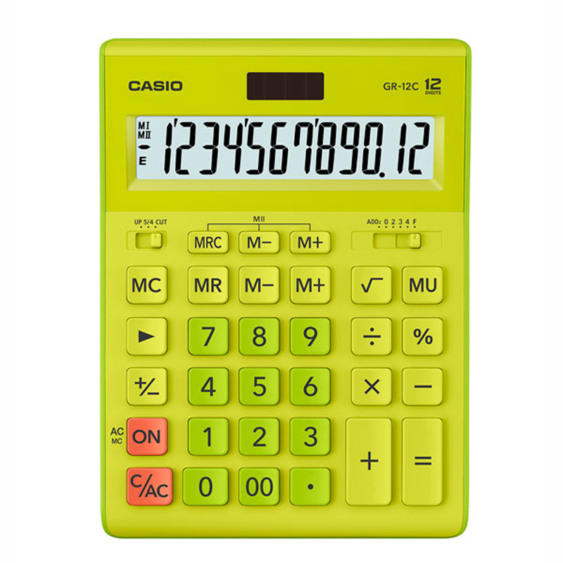 Калькулятор настольный CASIO GR-12C-GN-W-EP, 12 разрядов, салатовый
